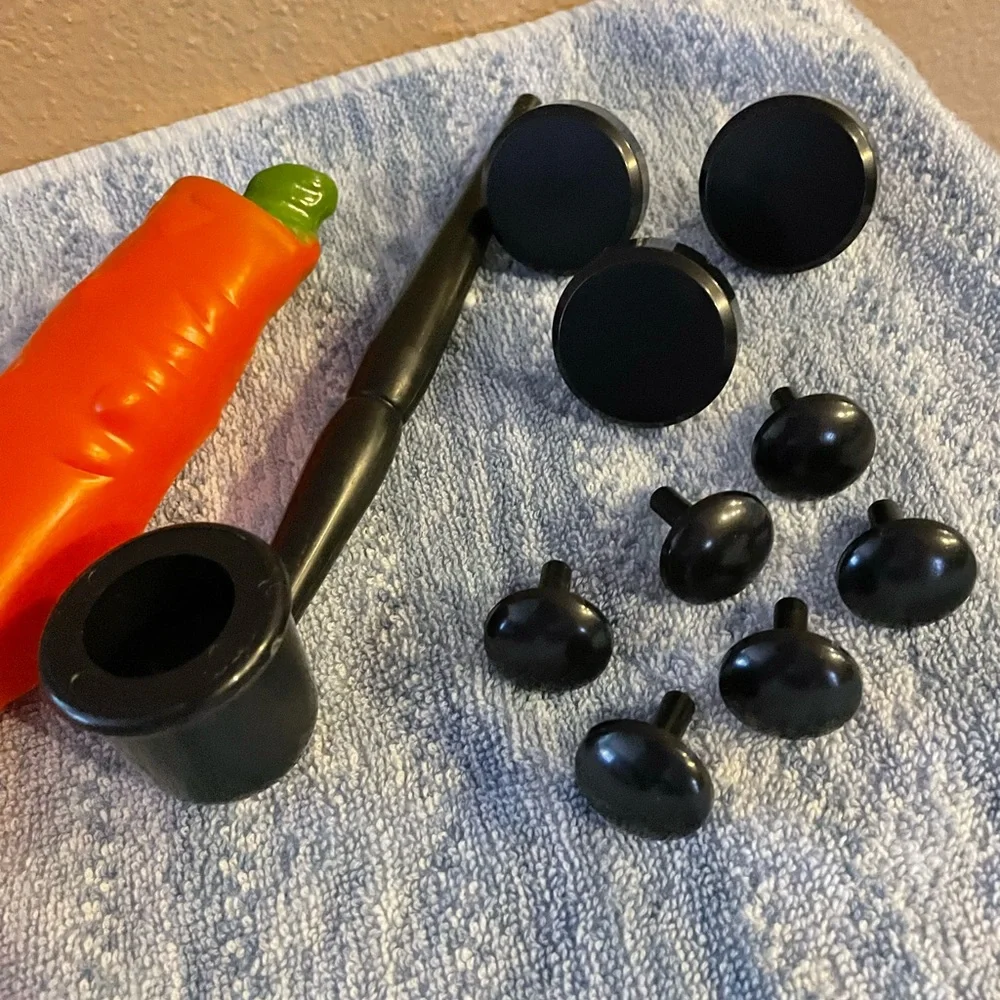 Snowman Kit Eyes Pipe Buttons Hat Scarf